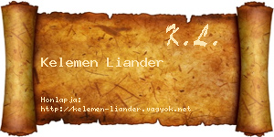Kelemen Liander névjegykártya